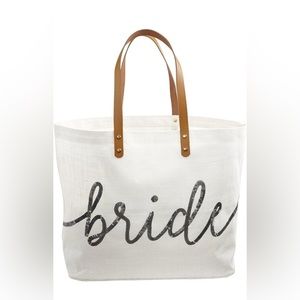 Mud Pie Silver Sequin Bride Tote Bag